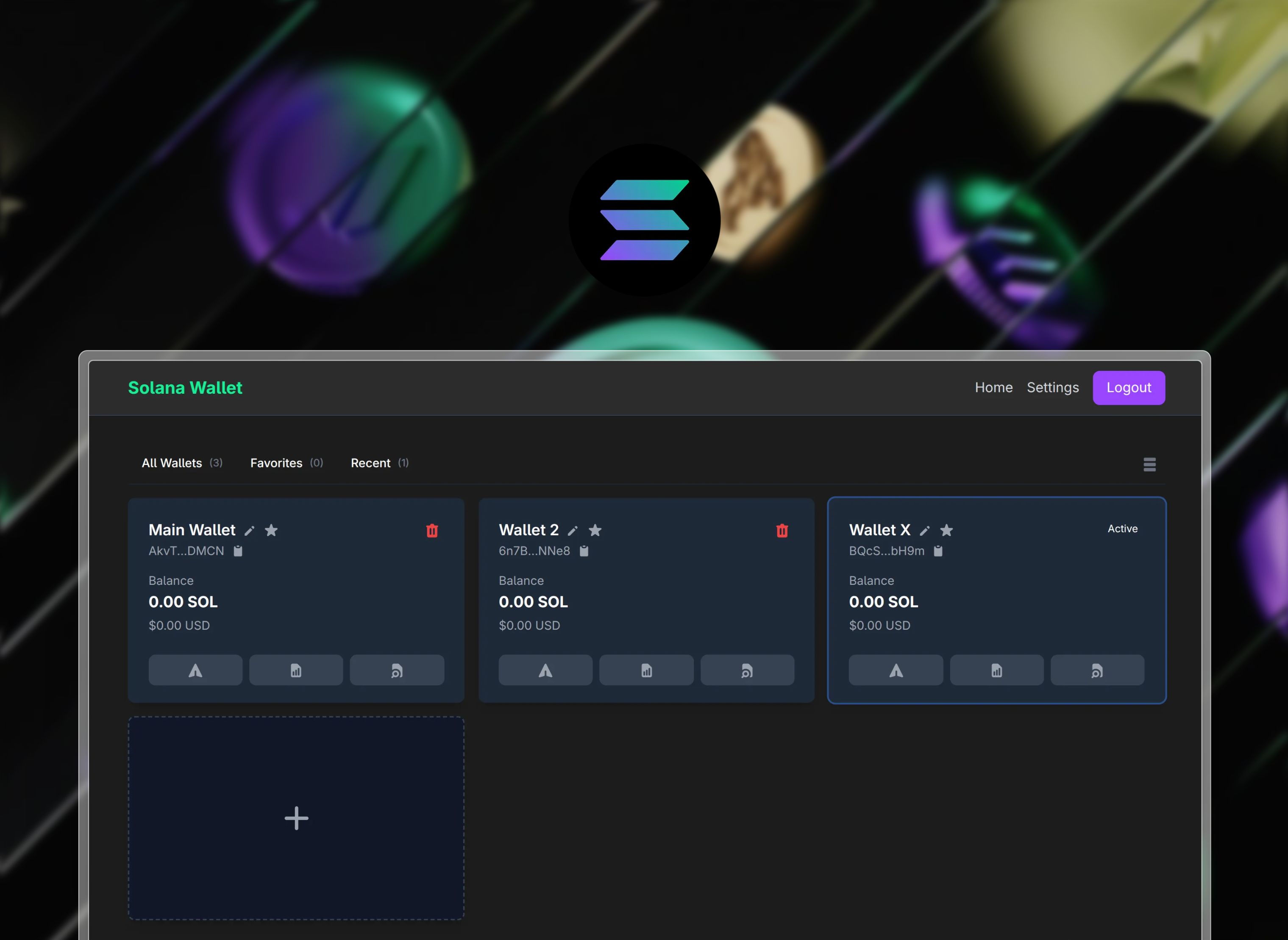 Solana Web Wallet